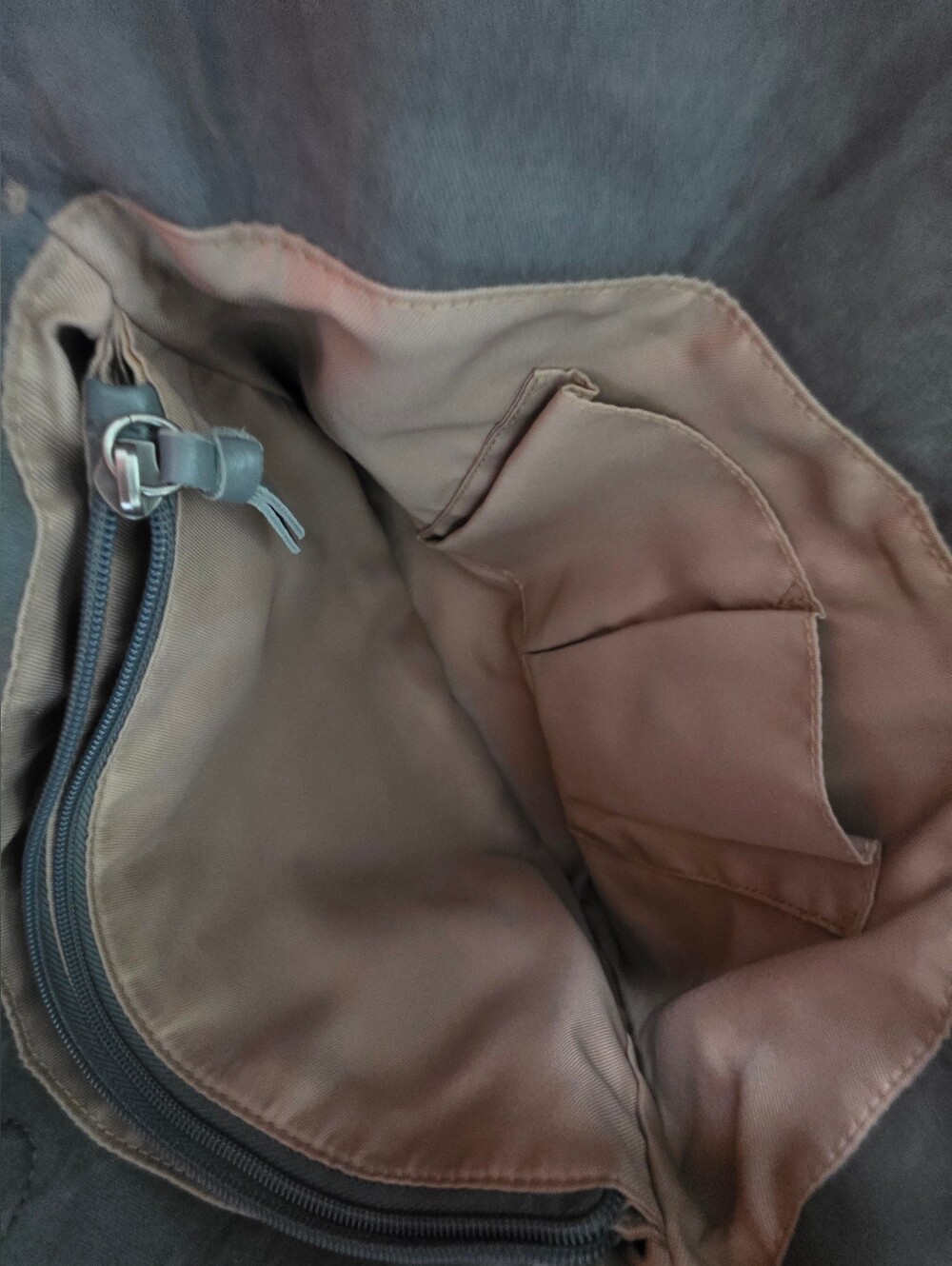 The Sak Gray Leather Huntley Hobo Bag with Brown Tassel - Picture 6 of 10